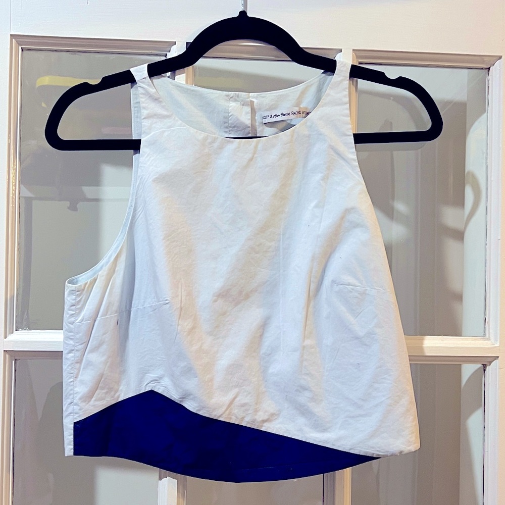 Rachel Antonoff x & Other Stories Blue Crop Top